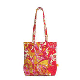 Decora Everyday Large Cotton Tote - Psychedelic Paisley Red Orange Tangle Kaleidoscope Zen Retro Funky Vibrant Bold Scales Gusset Shopper Bag Handmade Bespoke